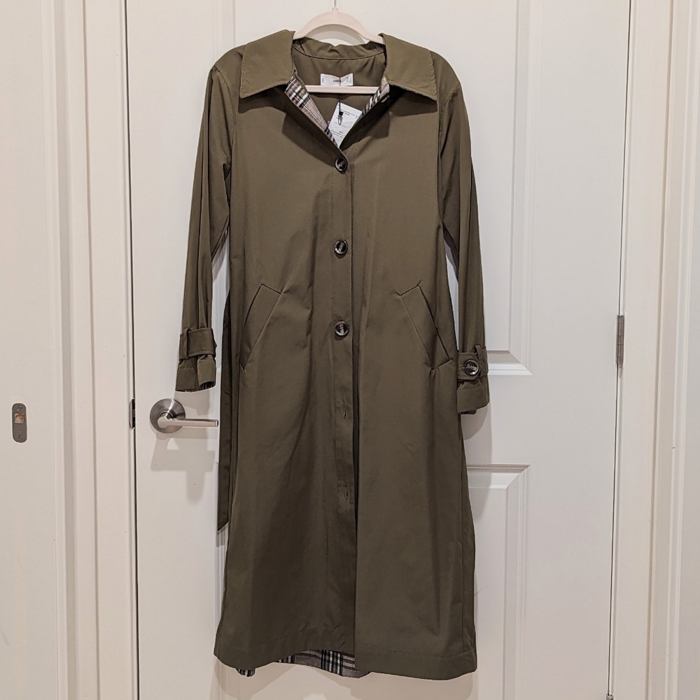 Mango olive color trench coat